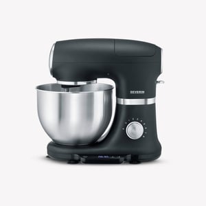 Severin KM 3898 Küchenmaschine 1000 W 5,5 l Schwarz, gebürsteter Stahl, Silber Integrierte Waage