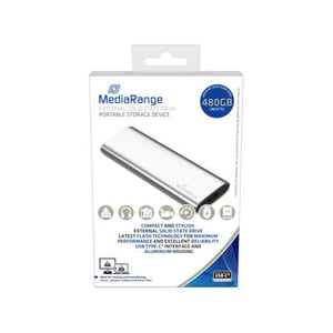 MediaRange MR1102 Extern SSD-enhet 480 GB USB Type-C 3.2 Gen 2 (3.1 Gen 2) Silver