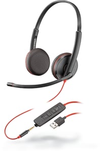 POLY Blackwire C3225 Headset, Wired, Headband, Office/Call Center, USB Type-A, Black