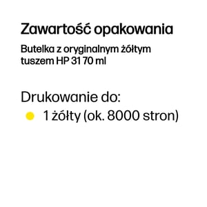 HP Butelka z oryginalnym żółtym tuszem 31 70 ml