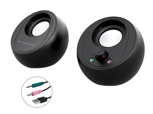 Conceptronic BJORN01B 2-vägshögtalare, svart, trådbunden och trådlös, 10 W