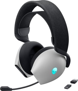 Alienware AW725H Kopfhörer-Set (kabelgebunden und kabellos) mit Kopfbügel, Gaming, USB Typ C, Bluetooth, Schwarz, Weiß