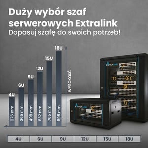 Extralink Szafa rack 15U 600x450 Czarna montowana na ścianie