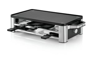 WMF Lono 0415040011 raclettegrill för 8 personer, 1500 W, svart, krom