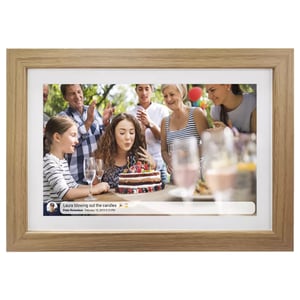 Denver PFF-1042LW Digital Photo Frame, Wood, 25.6 cm (10.1"), Touchscreen, Wi-Fi