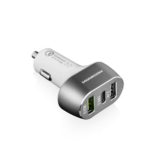 Modecom MC-CU2C1-07 GPS, Power bank, Smartfon, Smartwatch, Tablet Srebrny, Biały Zapalniczka Szybkie ładowanie Automatyczna