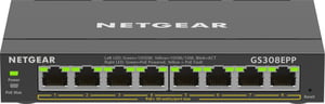 NETGEAR 8-portars Gigabit Ethernet High-Power PoE+ Plus-switch (GS308EPP) Hanterbar L2/L3 Gigabit Ethernet (10/100/1000) Stöd för PoE Svart