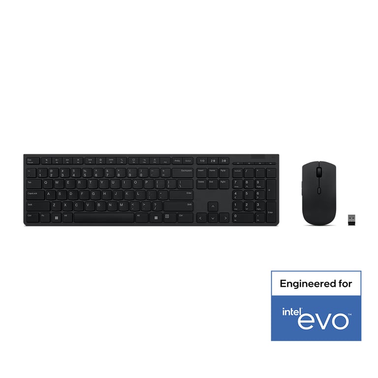 Lenovo 4X31K03931 klawiatura Dołączona myszka RF Wireless + Bluetooth US English Czarny