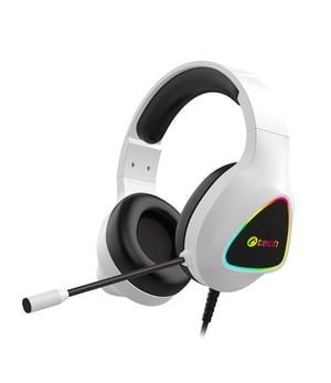 C-TECH GHS-17W słuchawki/zestaw słuchawkowy Przewodowa Opaska na głowę Gaming USB Typu-A Biały