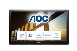 AOC I1659FWUX tragbarer Fernseher/Monitor, schwarz, 39,6 cm (15,6"), LCD, 1920 x 1080 px