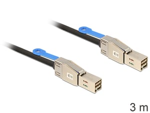DeLOCK 83396 SAS Cable, 3 m, Black, Silver