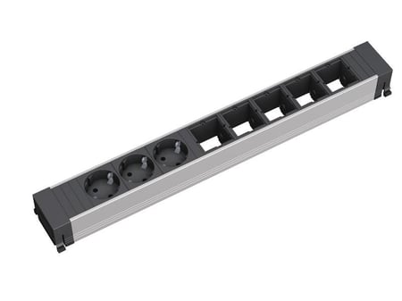 Bachmann 909.006 rozgałęziacz 3 x gniazdo sieciowe Czarny, Srebrny