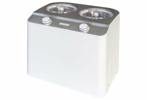 Unold Doppio Ice Cream Maker, 2.4 L, 250 W, Satin Steel, White