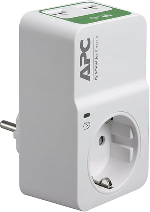 APC PM1WU2-GR Surge Protector, White, 1 x 230 V AC outlet