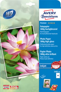 Avery Premium Inkjet, A4, 300g White High Gloss