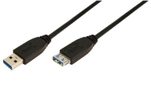 LogiLink 2m USB A - USB A 3.0 F/M kabel USB USB 3.2 Gen 1 (3.1 Gen 1) Czarny