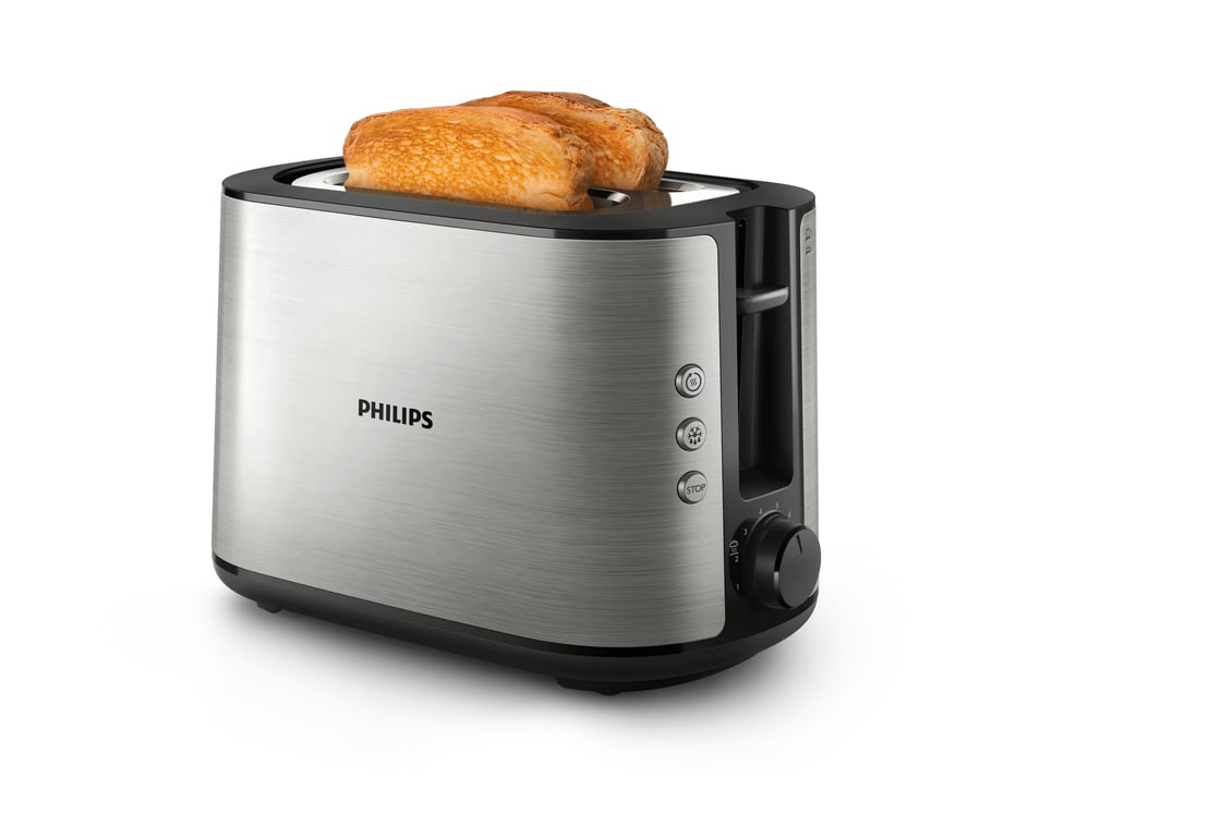 Philips Viva Collection HD2650/90 Toster — z dwiema szerokimi szczelinami, metalowy