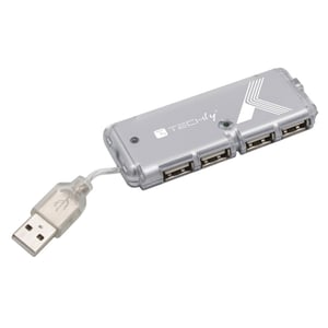 Techly IUSB2-HUB599TY USB 2.0-hubbar och koncentratorer 480 Mbit/s Grå