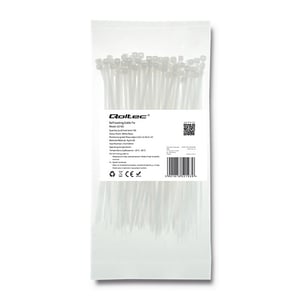 Qoltec 52193 opaska kablowa Opaska kablowa do drabiny Nylon Biały 100 szt.