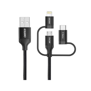 Choetech IP0030 kabel USB 1,2 m Mini-USB B USB C/Micro-USB B/Lightning Czarny