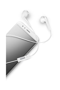 Cellularline 8018080301827 Hörlurar, trådbundna, in-ear, samtal/musik, vit
