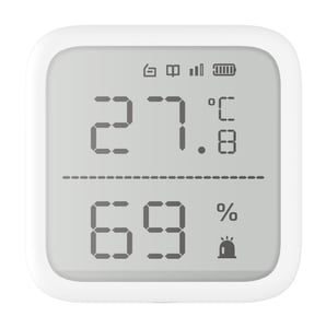 Hikvision DS-PDTPH-E-WE Indoor Air Temperature and Humidity Sensor, Temperature Sensor, Freestanding, Wireless