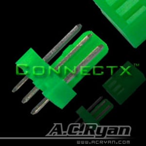 AC Ryan Connectx™ 3pin fan connector Male - UVGreen 100x 3pin Fan Male Zielony