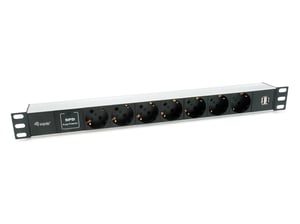 Equip 333315 Power Distribution Unit (PDU) with 7 x Power Outlets, 1U, Black, Silver