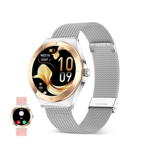 Ksix BXSW29P smartwatch / zegarek sportowy 3,02 cm (1.19") AMOLED Cyfrowy Ekran dotykowy Srebrny Wi-Fi