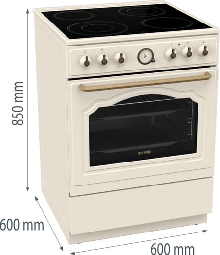 Gorenje GECS6B70CLI Kuchenka wolnostojąca Ceramiczna Beżowy