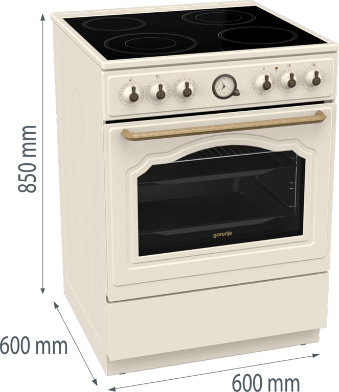 Gorenje GECS6B70CLI Kuchenka wolnostojąca Ceramiczna Beżowy