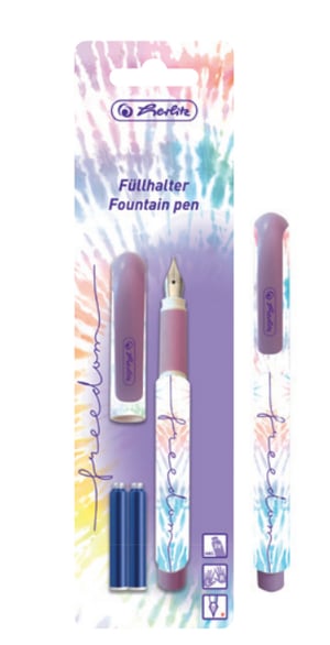 Herlitz New Batik Freedom wieczne pióro System napełniania nabojem Fioletowy, Biały 1 szt.