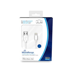 MediaRange MRCS178 Lightning-kabel 1 m Vit