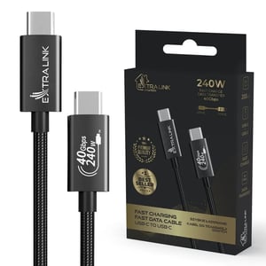 Extralink CABESL05 kabel USB USB 2.0 2 m USB C 40 Gbit/s 240 W Czarny