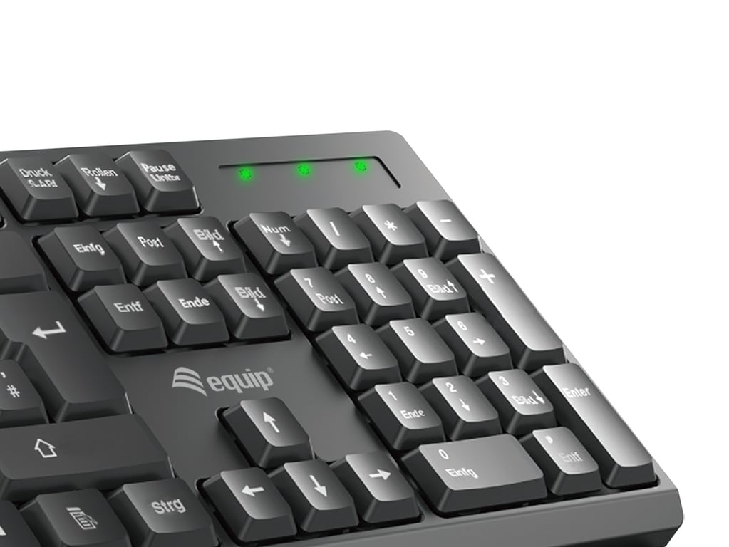 Equip 245221 klawiatura Dołączona myszka Biuro RF Wireless QWERTY Hiszpański Czarny