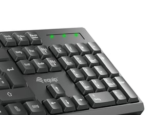 Equip 245221 klawiatura Dołączona myszka Biuro RF Wireless QWERTY Hiszpański Czarny