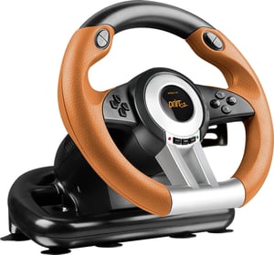 SPEEDLINK DRIFT O.Z. Black, Gray, Orange USB Steering Wheel + Pedals Analog/Digital PC