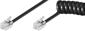 Goobay 68003 7 m telephone cable, Black