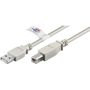 Goobay 60832 USB 2.0 Cable, 3 m, USB A to USB B, Gray