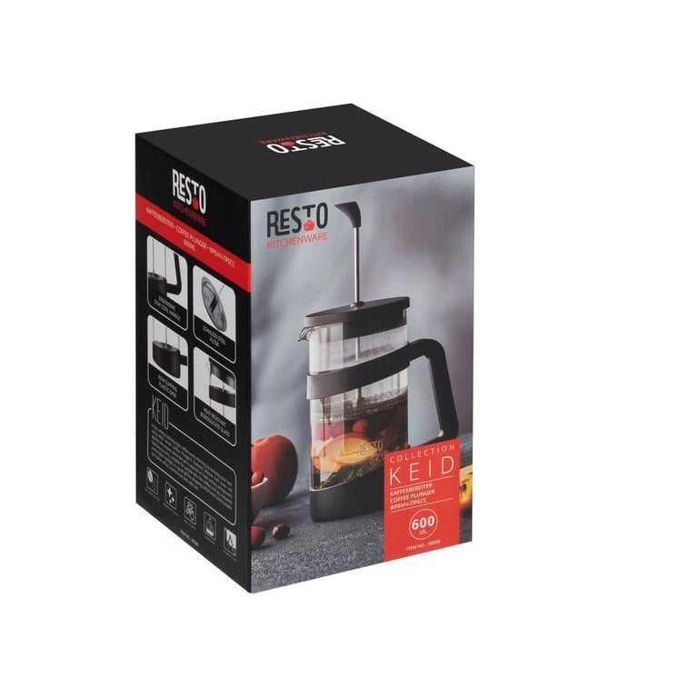 Resto Kitchenware 90508 dzbanek do herbaty Pojedynczy dzbanek 600 ml Czarny