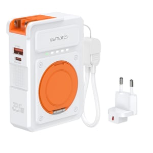 4smarts 541384 Litium-polymer-powerbank (LiPo) 10 000 mAh Trådlös laddning Orange, Vit