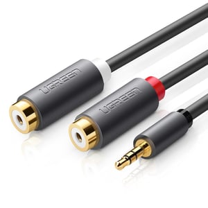 Ugreen 10547 kabel audio 3.5mm 2 x RCA Czarny