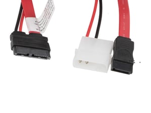 Lanberg CA-SAHD-10CU-0035-R SATA cable, 0.45 m, SATA 13-pin to SATA 7-pin + Molex (2-pin), Red