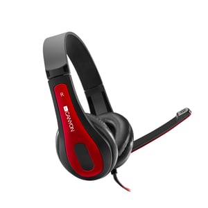 Canyon HSC-1 Kopfhörer-Set, kabelgebunden, Kopfbügel, Telefonate/Musik, Schwarz, Rot