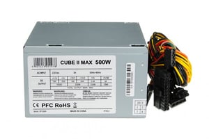 iBox CUBE II strömförsörjningsmodul 500 W 20+4-stifts ATX-kontakt, silverfärgad