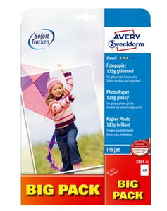 Avery 2567-75 A4 Photo Paper, White Gloss