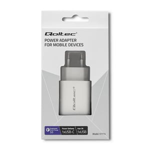 Qoltec 51714 adapter zasilający/ inwentor Wewnętrzna 18 W Biały