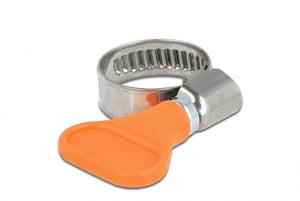 DeLOCK Tube Clamp, Butterfly Clamp, 400 SS Stainless Steel, 12–20 mm, 5 pcs., orange