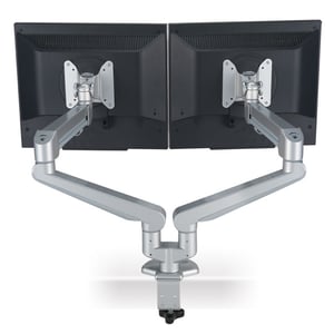 ROLINE Dual LCD Monitor Stand (Pneumatic), Desk Clamp, 2-Joint Pivot