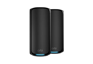 NETGEAR Orbi 970 Series Quad-Band WiFi 7, 2er-Pack Quad-Band (2,4 GHz / 5 GHz-1 / 5 GHz-2 / 6 GHz) Wi-Fi 6 (802.11ax) Schwarz 3 Indoor
